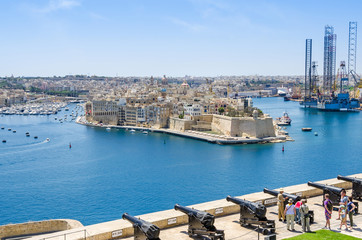 Senglea peninsula as seen from the Upper Barrakka Gardens and Saluting Battery