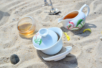 Chinese tea ceremony New Year background