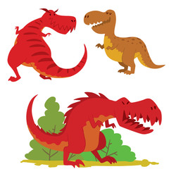 Dinosaurs vector dino animal tyrannosaurus t-rex danger creature force wild jurassic predator prehistoric extinct illustration.