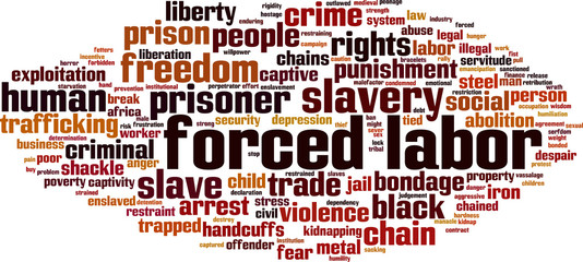 Forced labor word cloud