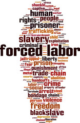 Forced labor word cloud
