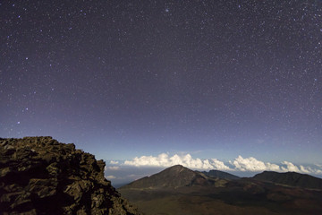 view of the stars and milky way galaxy from the summit of haleakala on the island of maui in hawaii in the pacific ocean taken from the summit of haleakaka