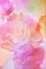 Watercolor painting styled background with flower