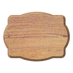 Empty wooden plate isolated