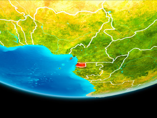 Satellite view of Equatorial Guinea