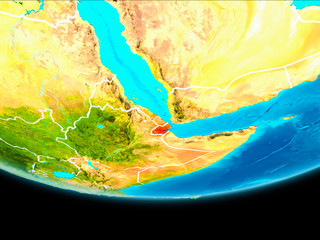 Satellite view of Djibouti