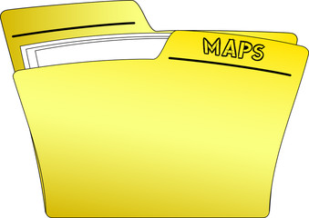 Icon Maps Folder - Vector