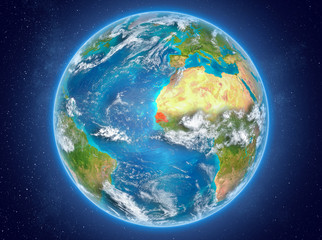 Senegal on planet Earth in space