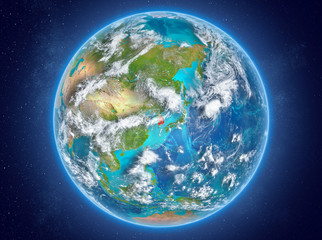 South Korea on planet Earth in space