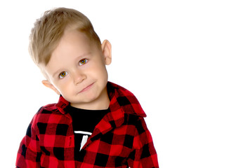 Portrait of a little boy close-up.