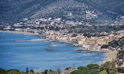 Landscape St. Mary of Castellabate village, Cilento Coast, Italy