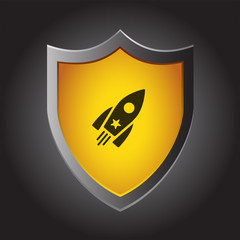 Shield Icon - Rocket Ship