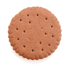 Chocolate cream cookies isolated on white