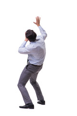 Obraz premium Businessman isolated on the white background