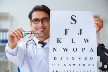 Eye doctor in medical concept