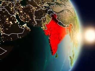 India during sunrise