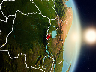 Rwanda during sunrise