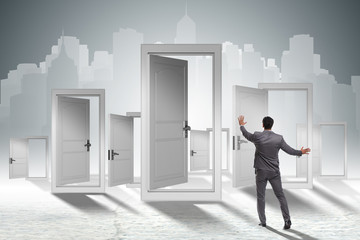 Fototapeta premium Businessman facing many business opportunities