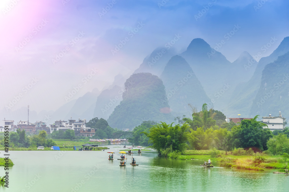 Wall mural Guilin Lijiang landscape scenery