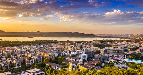 Fototapeta na wymiar Hangzhou West Lake sunset