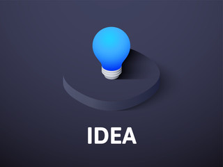 Idea isometric icon, isolated on color background