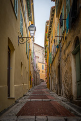 Fototapeta premium Rainy streets of the French city of Menton