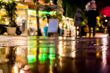 Rainy streets of the French city of Menton