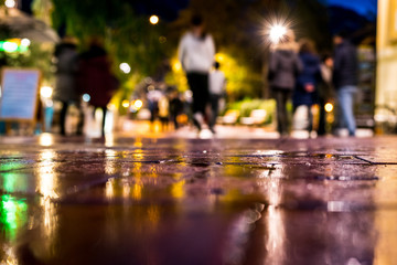 Rainy streets of the French city of Menton