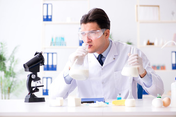 Food scientist testing new stuff in the lab