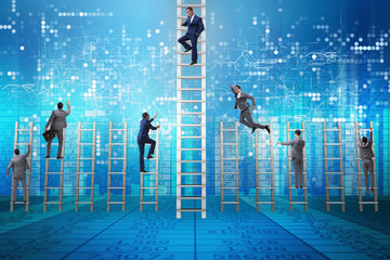 Competition concept with businessman beating competitors