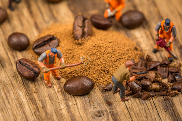 Figures working on coffee