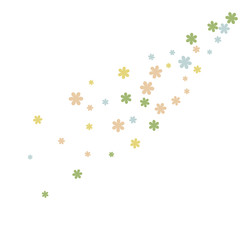 Delicate Floral Pattern with Simple Small Flowers for Greeting Card or Poster. Naive Daisy Flowers in Primitive Style. Vector Background for Spring or Summer Design.
