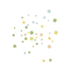 Delicate Floral Pattern with Simple Small Flowers for Greeting Card or Poster. Naive Daisy Flowers in Primitive Style. Vector Background for Spring or Summer Design.
