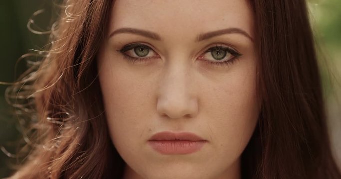 4k, Angry woman looking straight into camera. Revenge is a dish best served when cold