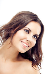 Fototapeta premium Portrait of beautiful woman, on white