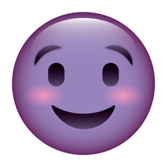 cute purple smile happy emoticon vector illustration
