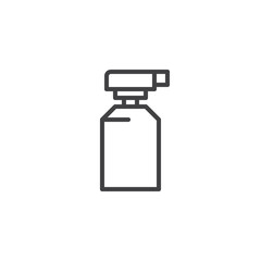 Spray bottle outline icon. linear style sign for mobile concept and web design. Bottle with dispenser pump simple line vector icon. Symbol, logo illustration. Pixel perfect vector graphics