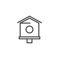 Birdhouse, nesting box outline icon. linear style sign for mobile concept and web design. Bird house simple line vector icon. Symbol, logo illustration. Pixel perfect vector graphics