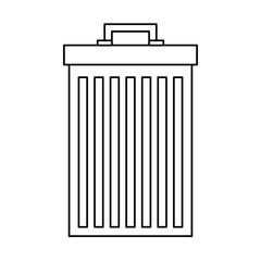 gray trash can container garbage vector illustration outline image