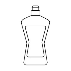 plastic bottle detergent for dishwashing liquid cleaning laundry vector illustration outline image