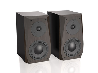 Obraz premium Dark sound speakers (3d illustration).