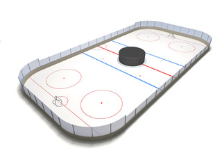 Ice hockey ground (3d illustration).