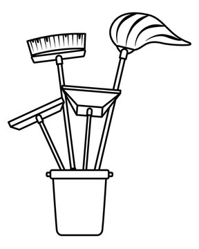recommend clip art: cleaning objects plastic bucket full of janitor cleaning helpful vector illustration outline image