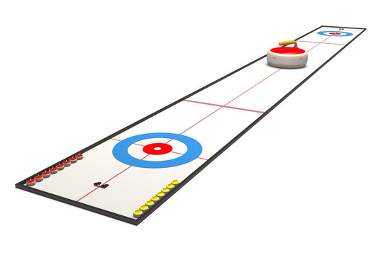 Sports ground for curling (3d illustration).