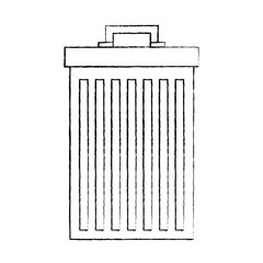 gray trash can container garbage vector illustration sketch image graphic