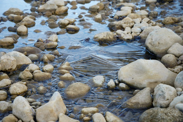 Fototapeta na wymiar The ice on the river
