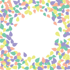 Bright spring background with colored petals. Simple gentle template for the card, invitation, printing. Fashionable decoration with beautiful petals.