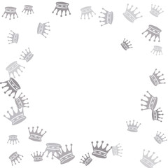 Elegant vector background with colored crowns. Simple gentle template for the card, invitation, printing. Fashionable decoration with beautiful crowns.