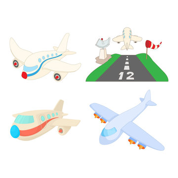 Airbus icon set, cartoon style