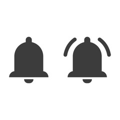 Bell icon, Alarm, service bell, handbell sign. Flat black vector illustration on white background.